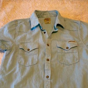 Lucky mens short sleeve snap shirt